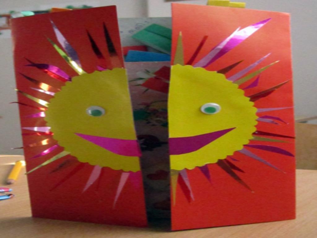 детская открытка своими руками в виде солнышка - оригинальный подарок
