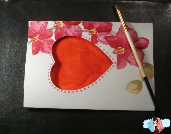Как нарисовать валентинку акварелью поэтапно. Оформляю их вокруг цветочками, чтобы валентинка смотрелась более веселой и красивой.