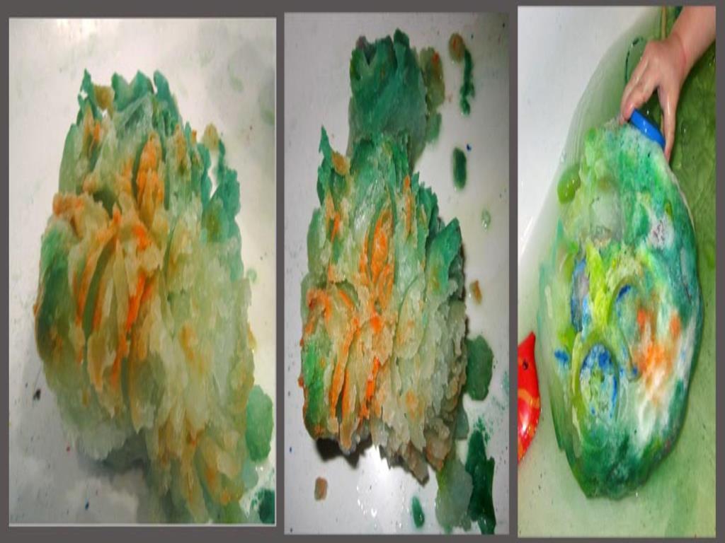 Детские игры со снегом дома. Крашенный снег