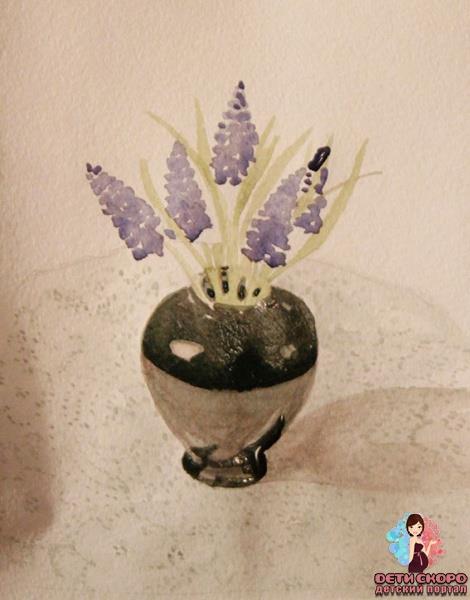 Как нарисовать букет цветов в вазе. Поэтапное рисование акварелью для начинающих.