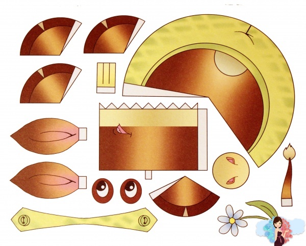 как сделать ослика из бумаги, скачать и распечатать бесплатно шаблон для поделки, Бог создает животных в шестой день