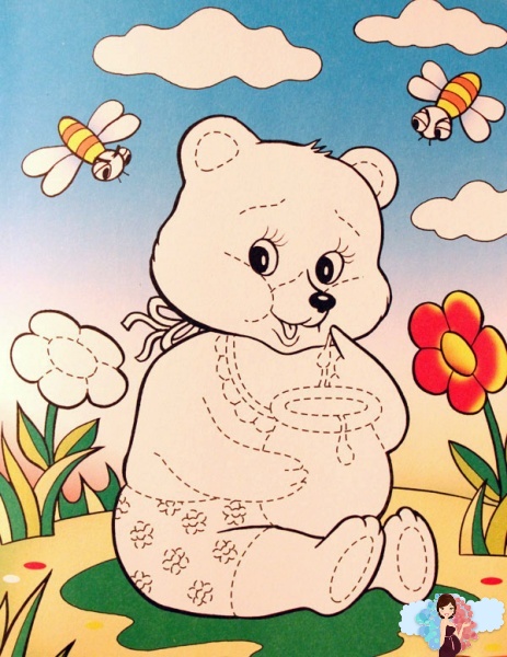 аппликация маленький медвежонок, распечатать бесплатно