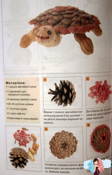 Черепашка из природных материалов