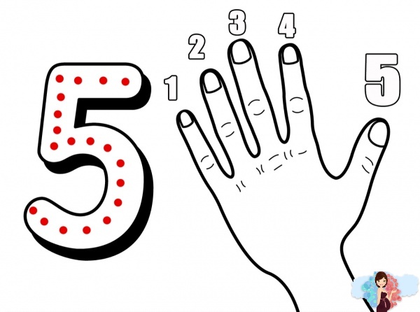 Математичні прописи з цифрою 5 для дітей. Рахуємо на пальцях для малюків