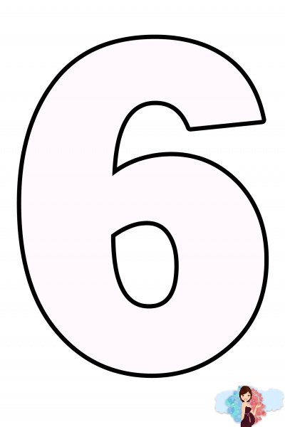 развивающее занятие, цифра шесть для раскрашивания, раскрасска для малышей, шестой день творения