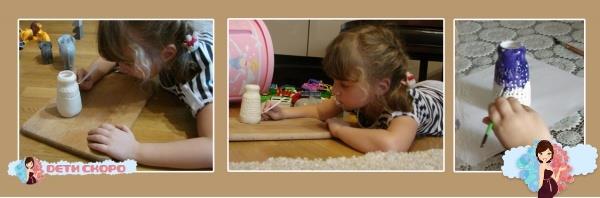 Вазочка из соленого теста. Раскрашивание