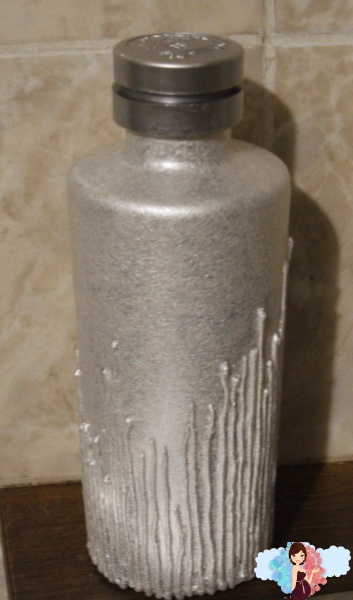 Декорирование бутылки своими руками (с фото). Покрываем бутылку акриловой краской под серебро
